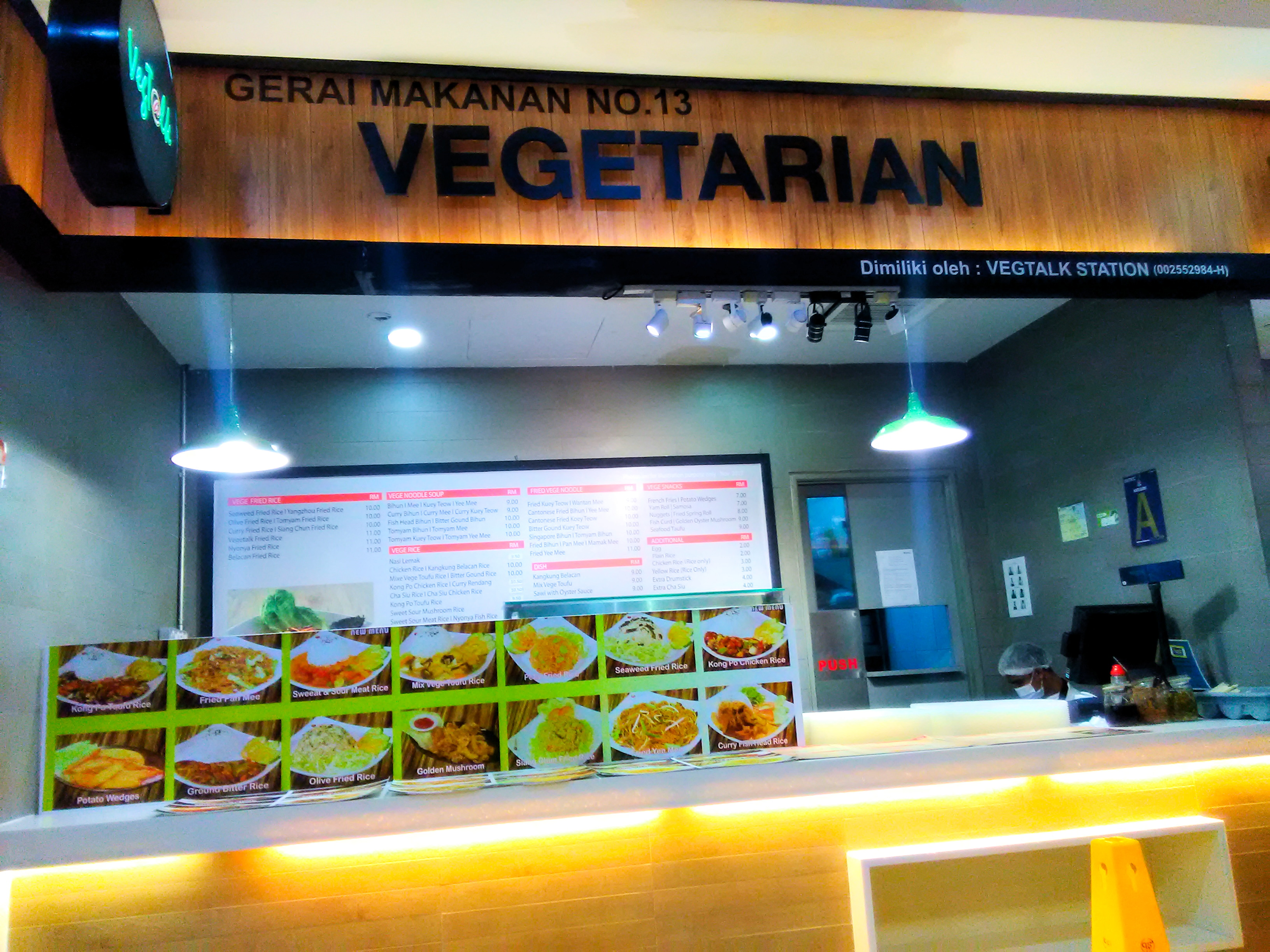 vegetarian stall inside Sentral Station